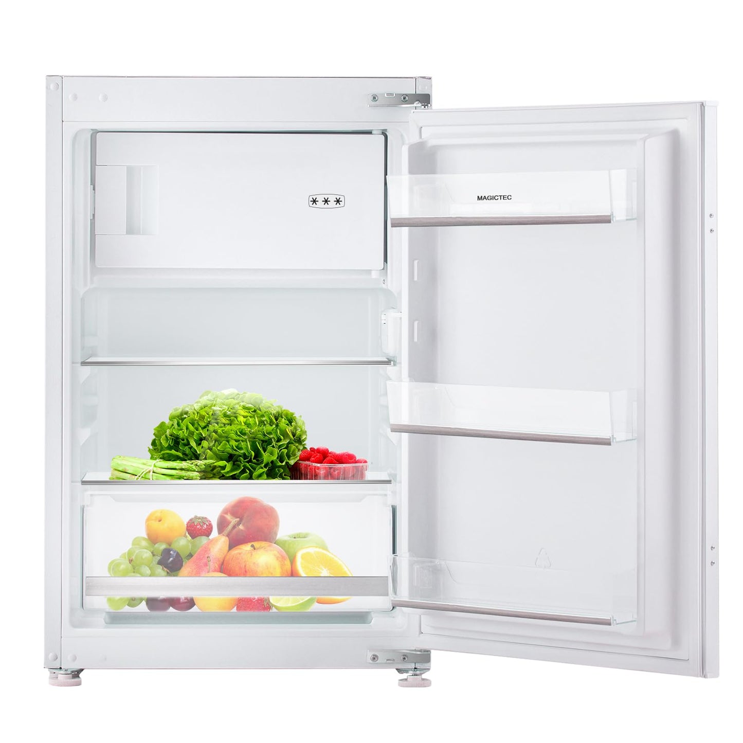 magictec Einbaukühlschrank mit Gefrierfach | 177 cm | 248L (186L/62L) | No Frost | Kühl-Gefrierkombination mit austauschbaren Türscharnieren | Inverterkompressor | Schnellkühlung | Geräuscharm