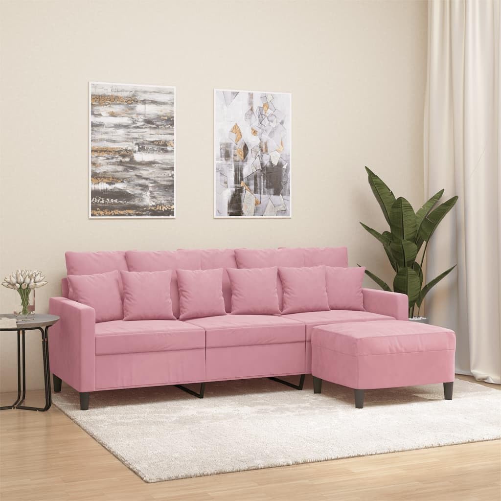 Willood 3-TLG. Sofagarnitur mit Kissen Dunkelgrau Samt,Sofa geeignet für Wohnzimmer, Sofa Set, mit Armlehnen und Kissen