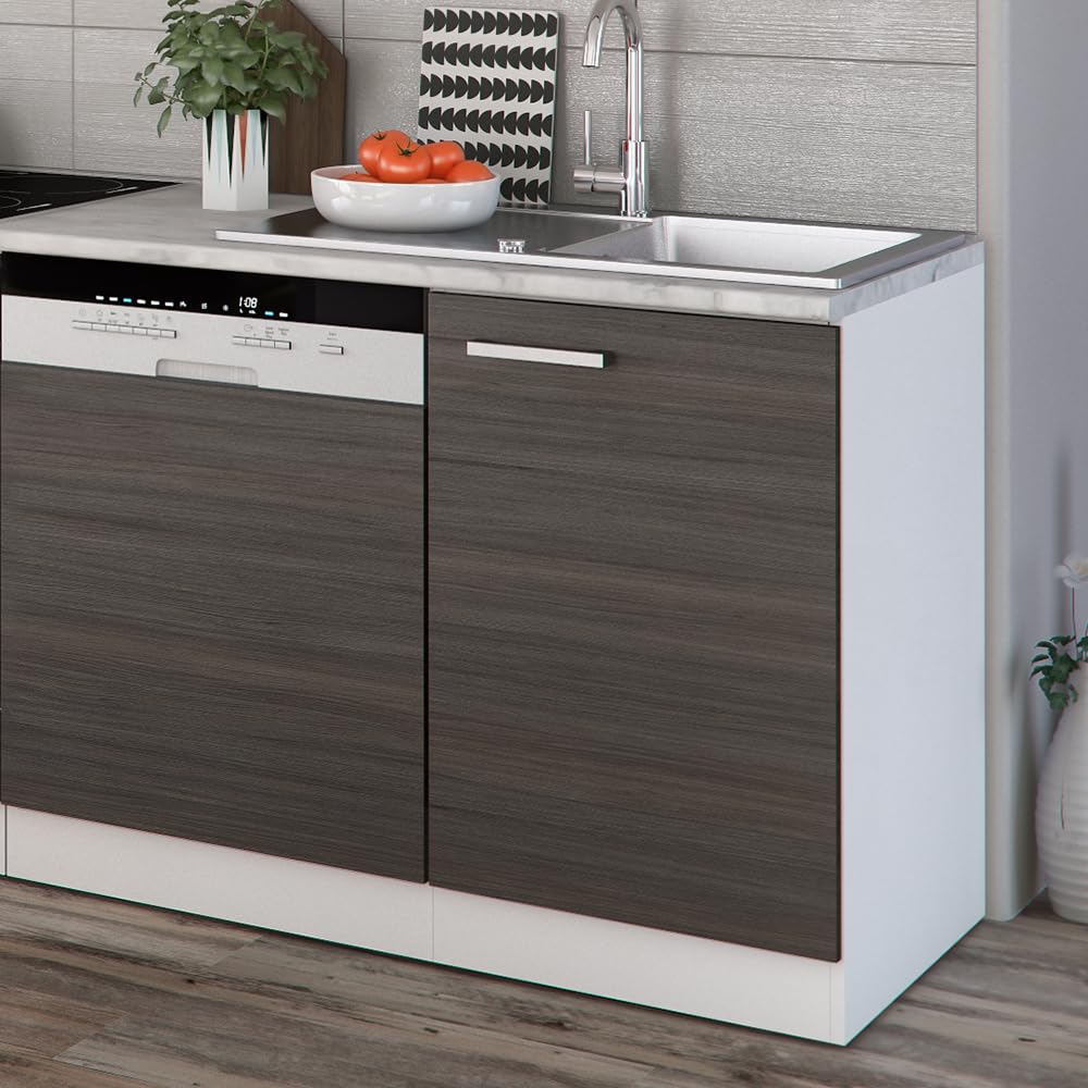 Vicco Küchenzeile Optima, Weiß Hochglanz/Weiß, 270 cm ohne Arbeitsplatte