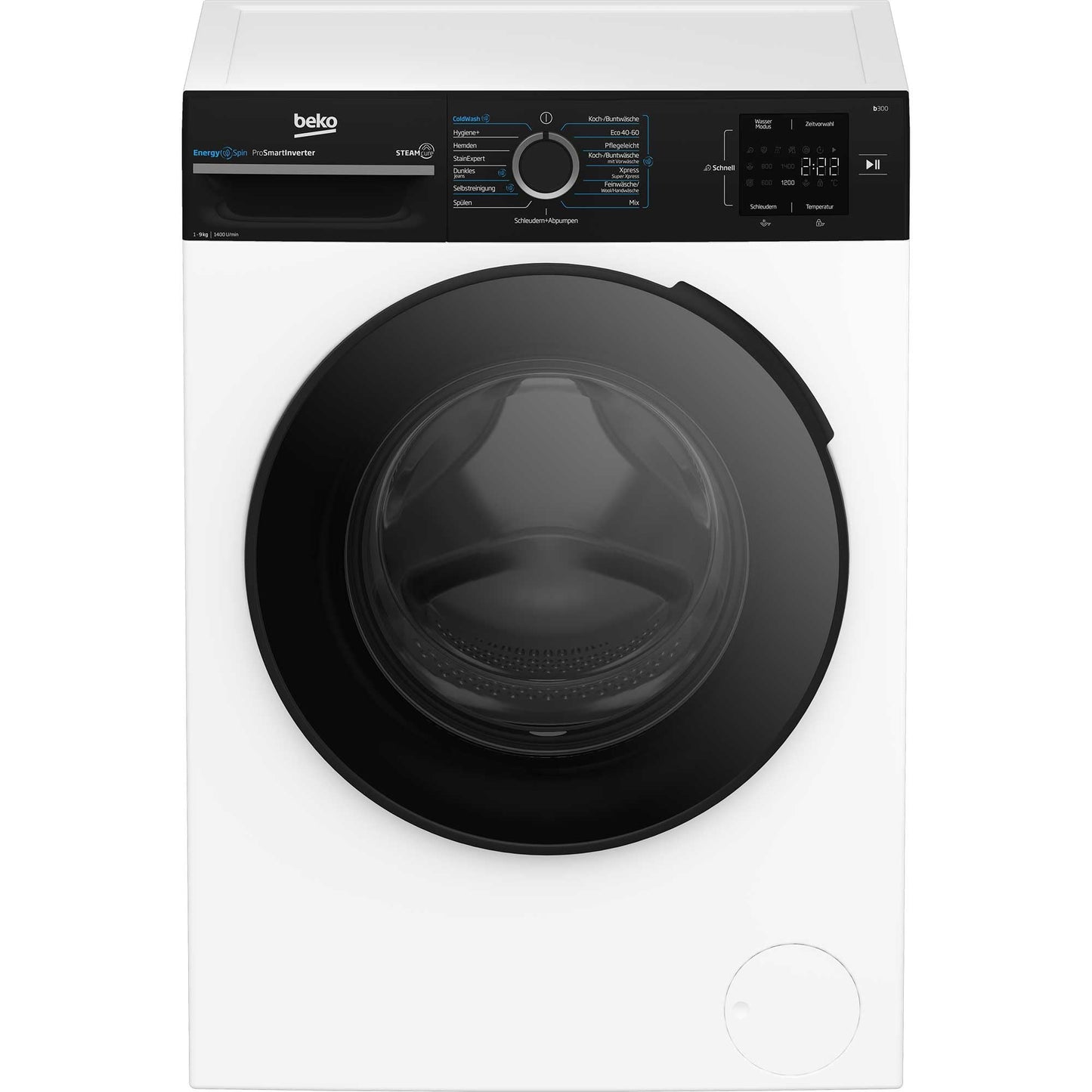 Beko BM3WFU3741R Waschvollautomat, Waschmaschine, 7 kg, EnergySpin, Schleuderwahl 1400 U/min, SteamCure Dampffunktion, allergikergeeignet, AquaWave Schontrommel, Weiß