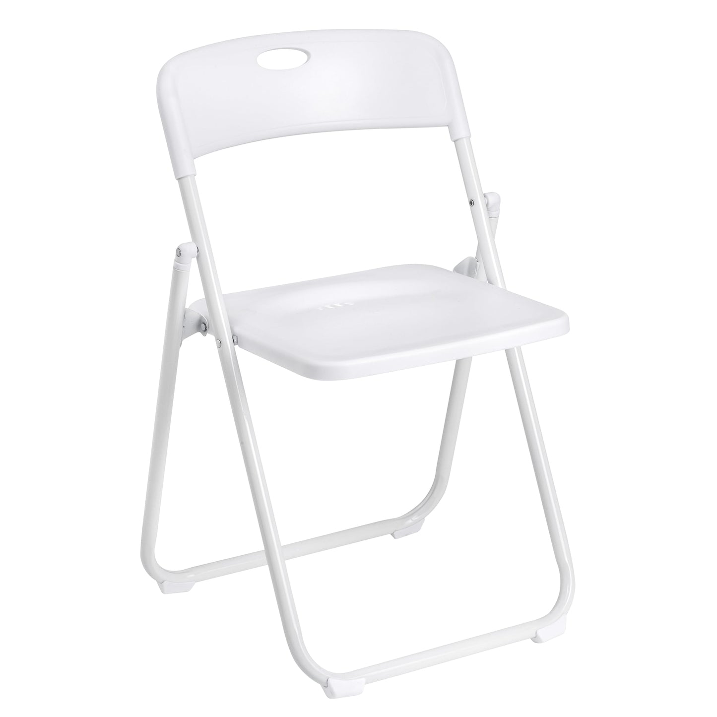 Baroni Home Klappstuhl mit PVC- und Stahlgestell, platzsparender zusammenklappbarer Sitz mit Füßen und Griff, Outdoor-Stuhl, Küche, Wohnzimmer, Reisen, 74x43x49 cm, 8 Stücke, Weiß