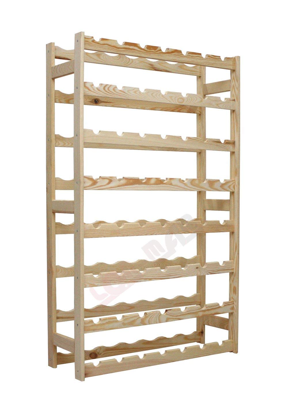 Untreated Wooden Wine Rack, 63.0 x 25.0 x 102.0 cm