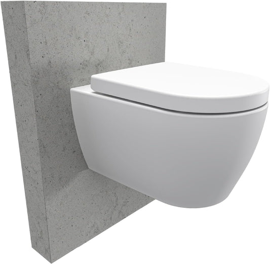 NT2038 Rimless Wall-Mounted Toilet White Shortened Version Ideal for Guest Toilets with SoftClose Lid (Soft-Close Mechanism), Toilet Made of Sanitary Ceramic with Removable Toilet Seat, Washdown