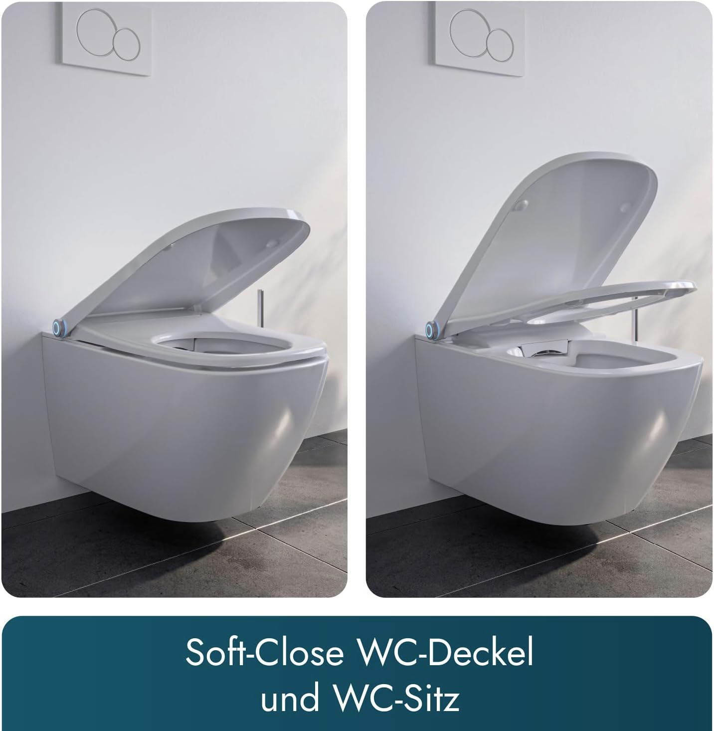 BERNSTEIN Dusch-WC Pro+ 1104 in Weiß mit 5 Jahre Garantieerweiterung, Spülrandloses Hänge-WC mit Bidet Funktion – Komplettanlage mit Fernbedienung Absenkautomatik selbstreinigende Düse