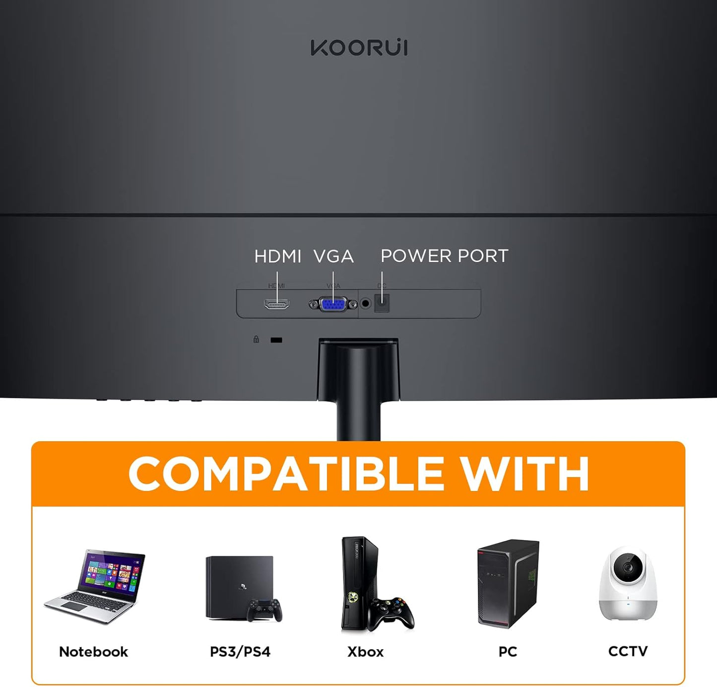 KOORUI Gaming Monitor 27 Zoll, Full HD Rahmenlos Bildschirm 165Hz Adaptive Sync (1ms, VA-Panel, Eye-Care, 1920 x 1080, 2xHDMI 2.0, & DisplayPort 1.4, VESA 75x75mm, DCI-P3 90%)
