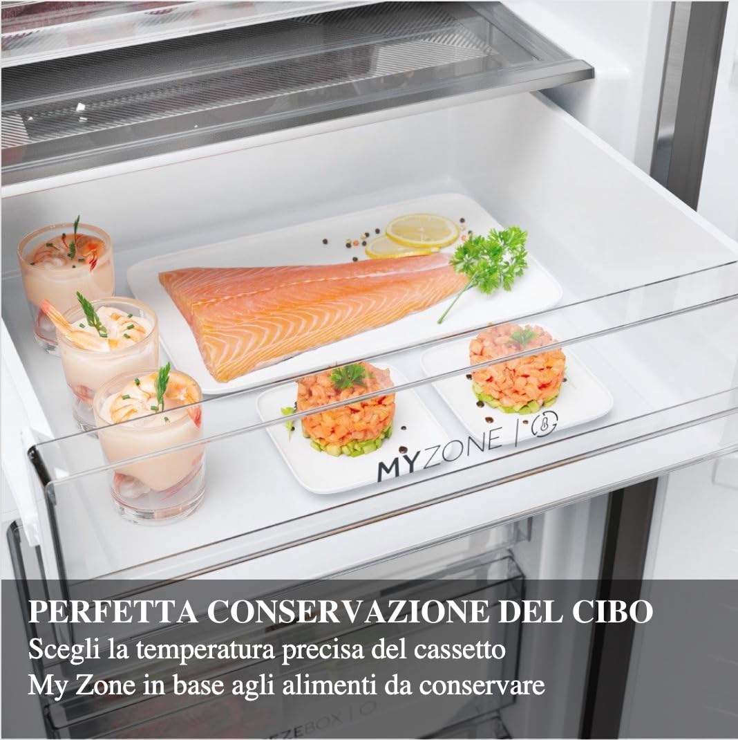 Haier French Door Kühl-Gefrierkombination 70 cm Breite I 402 L French Door Kühlschrank, freistehend I Doppeltür Kühlschrank mit Gefrierfach, No Frost I LED, Touch-Display I FD 70 SERIE 3 HFR3718ENMM