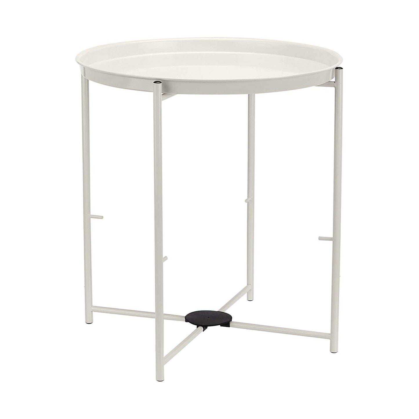 Amazon Basics Beistelltisch, rund, mit Aufbewahrungslösung, Leichte Creme Heidekraut Beistelltisch 44.96 x 44.96 x 48.0 cm