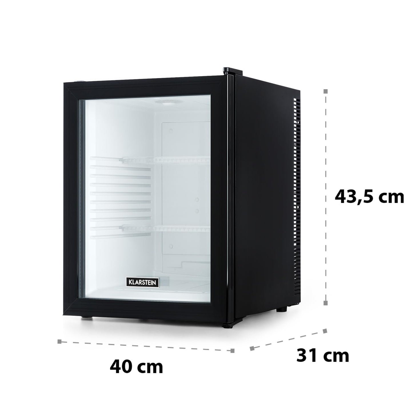 Klarstein Kühlschrank, Mini Kühlschrank mit Glastüre, Mini-Kühlschrank für Getränke, Snacks & Kosmetik, Kühlschrank Klein & Leise, Verstellbare Ablagen, Kleiner Skincare Kühlschrank 12-18°C, 23L