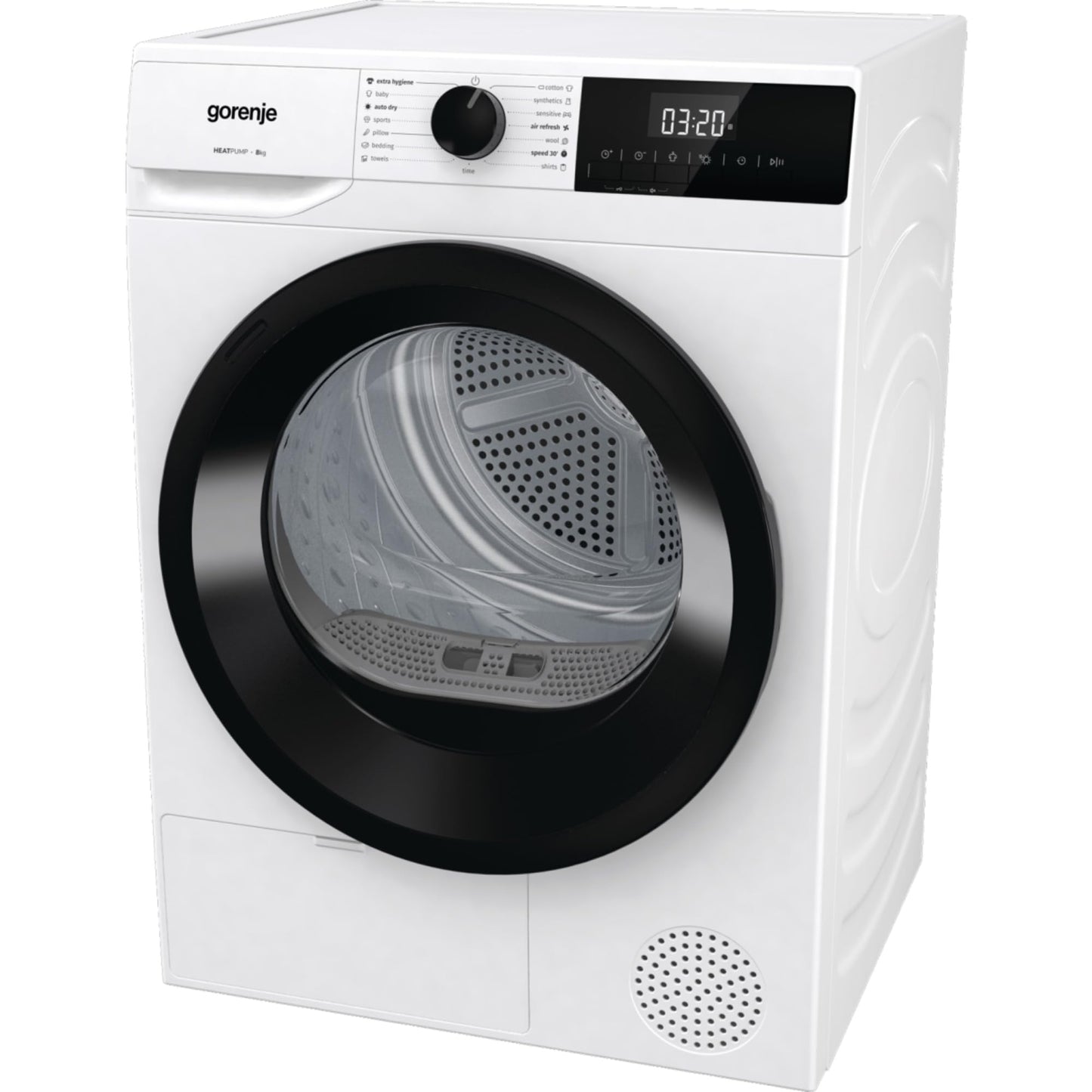 Gorenje DPNE82/GN Trockner/Kondensation mit Wärmepumpe / 8kg / 16 Programme/WIFI/Made in Europe/WaveActive Trommel/TwinAir/Feuchtesensor/Naturedry/LED Display/EEK: A++