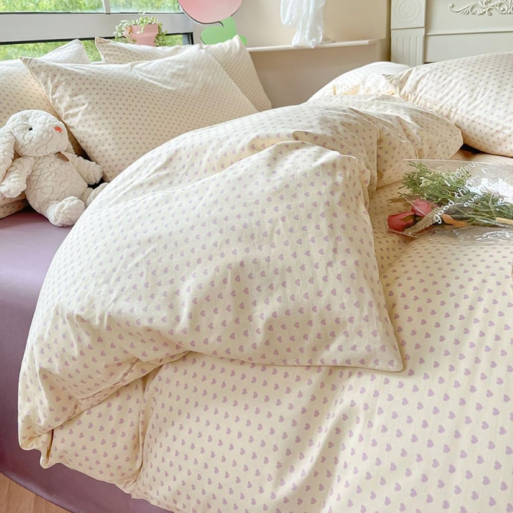 Nayoroom Bed Linen 135 x 200 cm Pink Black Hearts Heart Pattern Reversible Bed Linen Set Microfibre 2-Piece Modern Aesthetic Hearts Duvet Cover and 1 Pillowcase 80 x 80 cm with Zip