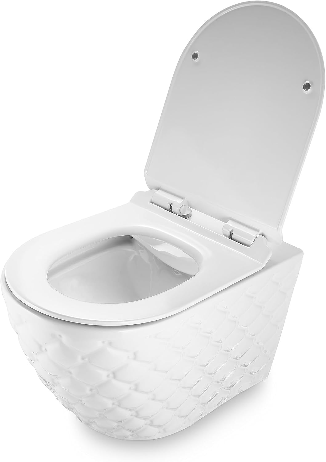 RD Luxury Spülrandloses Wand-WC Weiß – Hänge-Toilette aus Keramik mit Softclose WC-Sitz Absenkautomatik, Schallschutz & Komplettset