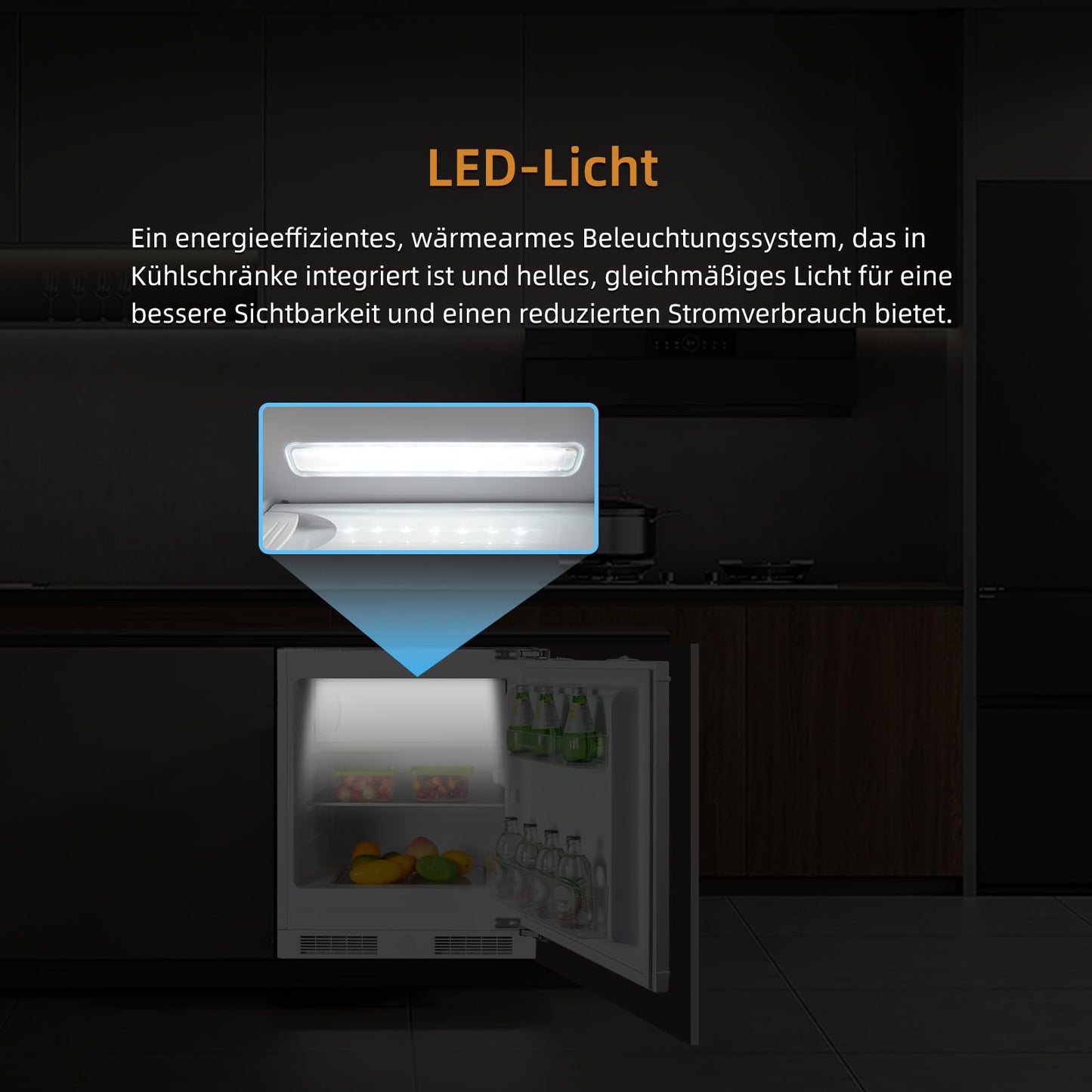 magictec Einbaukühlschrank mit Gefrierfach | 177 cm | 248L (186L/62L) | No Frost | Kühl-Gefrierkombination mit austauschbaren Türscharnieren | Inverterkompressor | Schnellkühlung | Geräuscharm