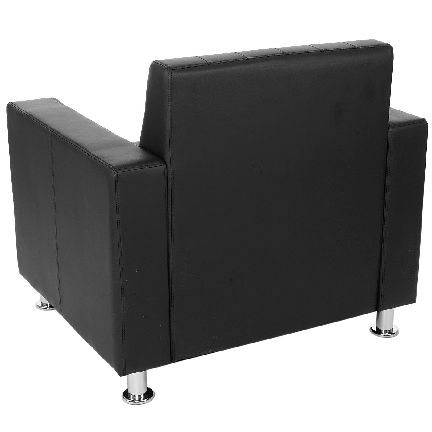 3-1-1 Sofagarnitur Kunda, Couch Loungesofa Kunstleder, Metall-Füße - schwarz