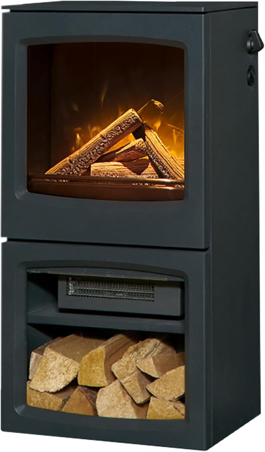 Adam Lunar XL Electric Fireplace with Fan Heater, LED Flame Effect, Electric Fireplace with 0.9/1.8 KW Heat Settings, Heater, Low Noise