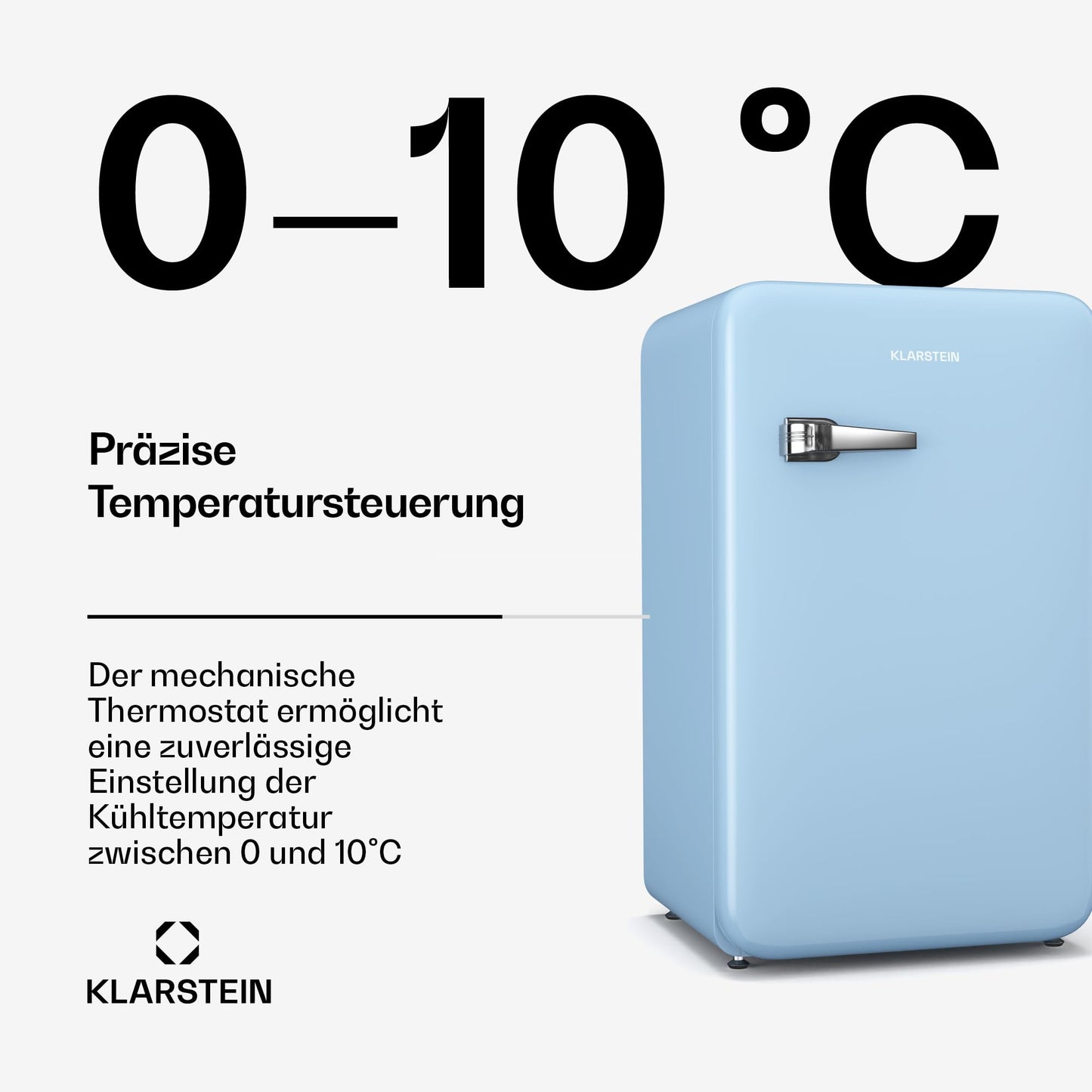 Klarstein Kühlschrank, Mini-Kühlschrank für Getränke, Kühlschrank Klein, Kleiner Kühlschrank Lautlos, Skincare Fridge, Vintage Design, Camping Kühlschrank, Minikühlschrank für Zimmer, 0-10°C, 70 L