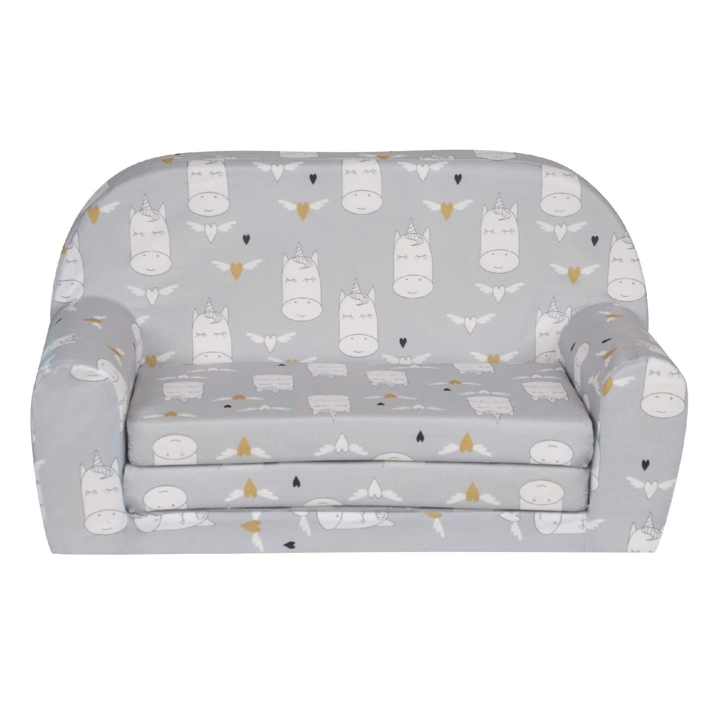 FORTISLINE Children's Sofa Mini Foldable 40 x 78 x 45 cm - Children's Sofa for Children 2-in-1 - Children's Couch Foldable - Foam Sofa Bed - Removable Cover - Many Designs