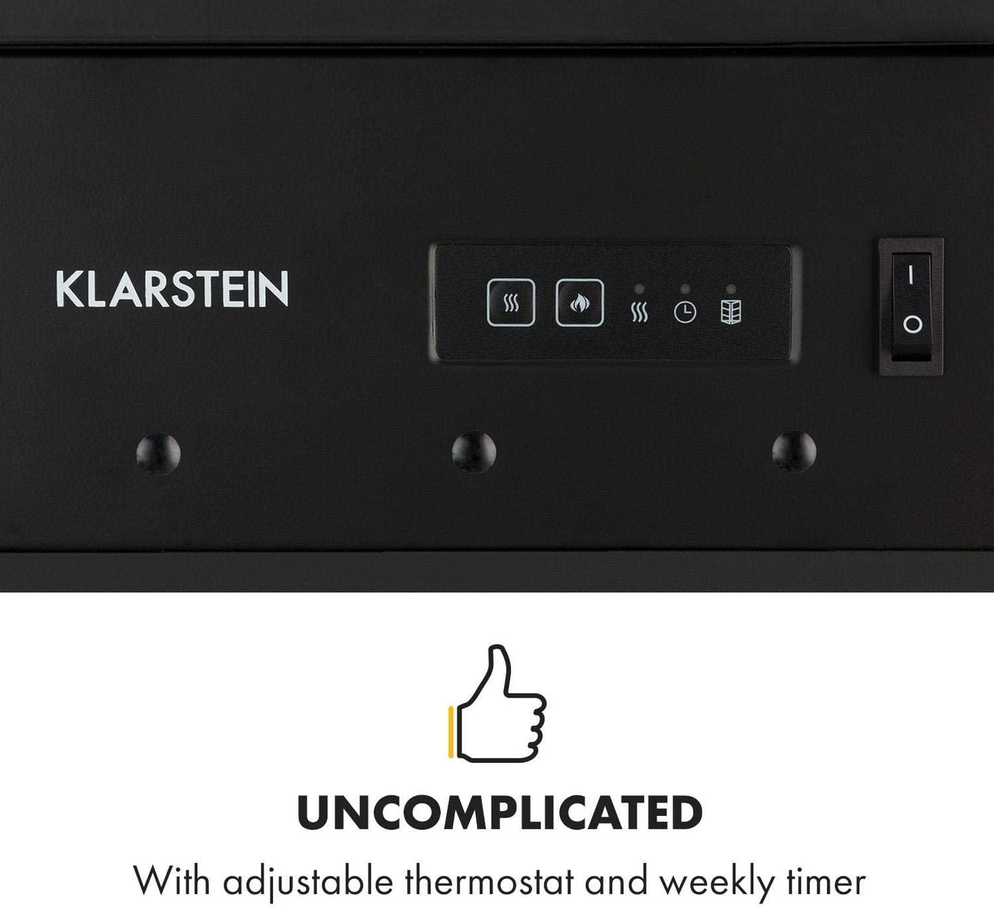 Klarstein Elektrokamin, Elektro Heizungen für Wohnzimmer & Innenräume, Elektrischer Kamin mit LED Flammen, mit Fernbedienung, Heizlüfter mit Timer, Einstellbarer Thermostat, Heizung 1900 W