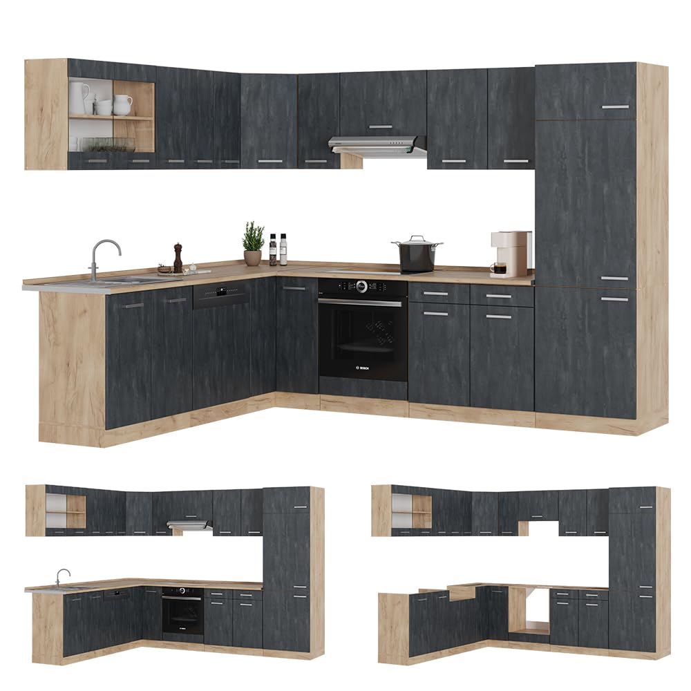 Vicco Goldkraft Kitchen Unit R-Line Corner 287 x 277 cm