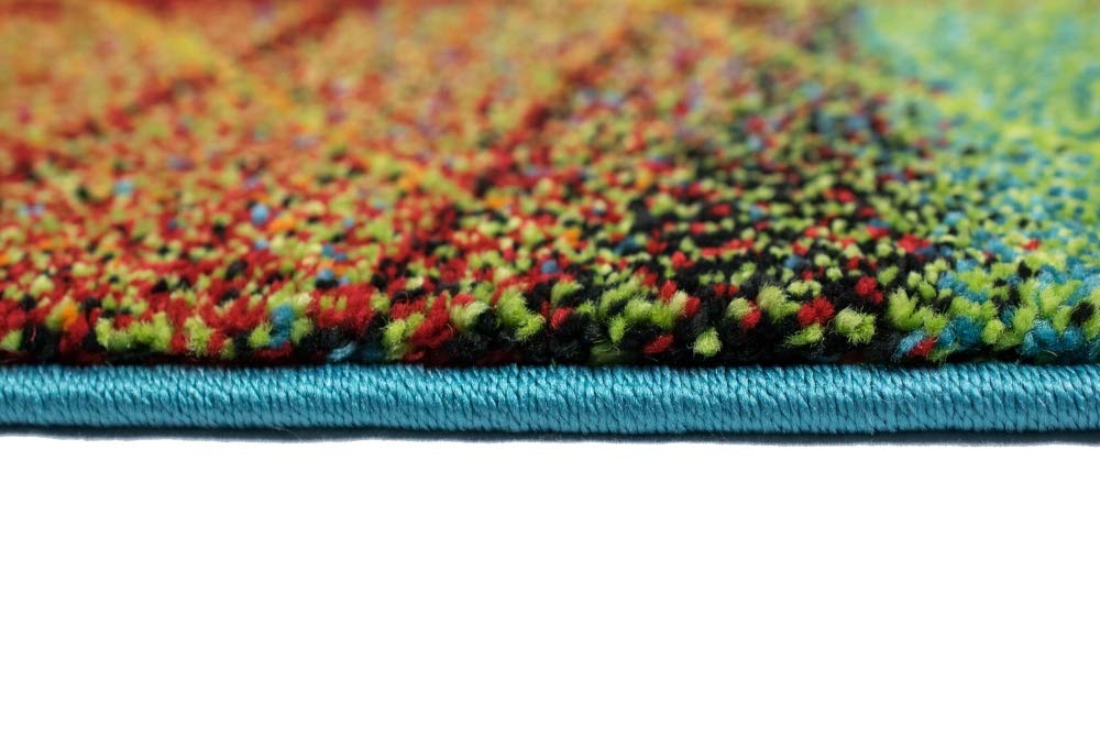 Modern Rug Living Room Leaves Colourful Size 160 x 230 cm