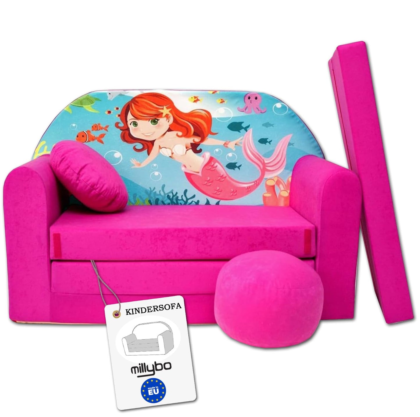 Children's Sofa with Sleep Function Foldable 3-in-1 Children's Sofa Play Sofa with Bed Function Girls Boys Bean Bag Mini Sofa Bed Children's Room Sleeping Chair (A39)