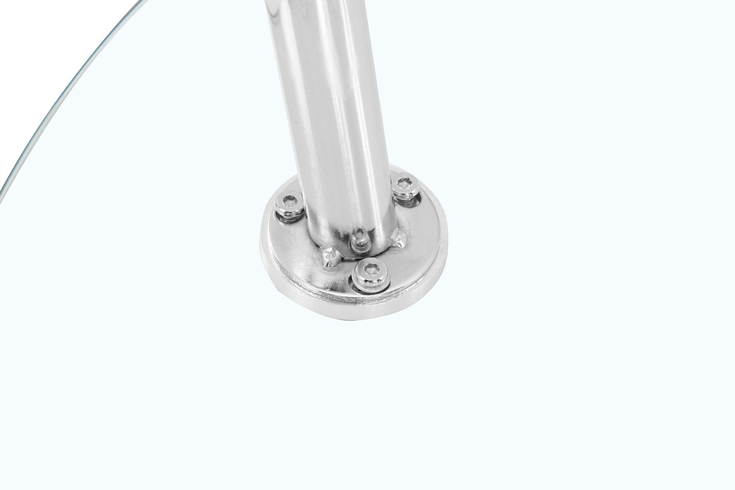 GOLDFAN Glas Esstisch Esszimmertisch Küchentisch Glas Moderner Stil Runder Tisch für Wohnzimmer Büro Küche Silber