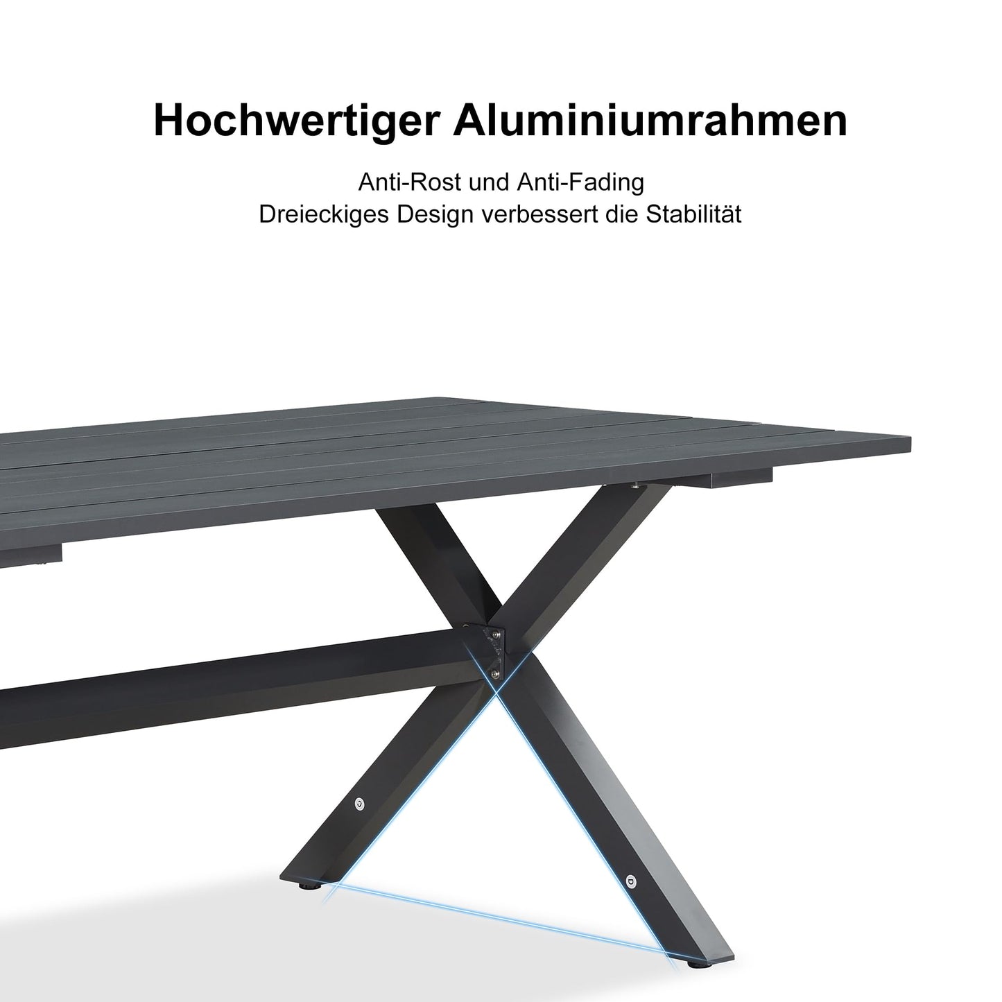 PURPLE LEAF 9-TLG Gartenmöbel Set,Aluminium Terrassenmöbel 8 Gartenstühle mit Tisch Balkonmöbel Essgruppe Gartengarnitur, Grau