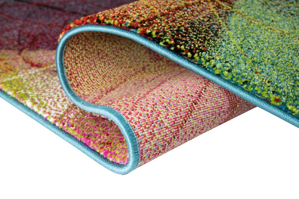 Modern Rug Living Room Leaves Colourful Size 160 x 230 cm