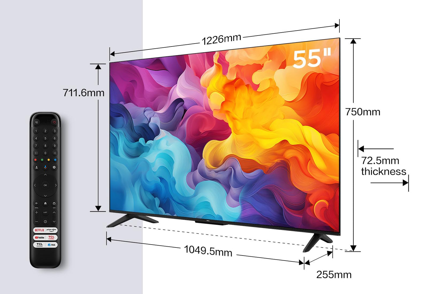 TCL 50V6C 50 Zoll Direct LED TV, 4K HDR Fernseher, Smart TV mithilfe von Google TV (Dolby Audio, Motion Clarity, Kompatibel mit Google Assistant & Alexa)