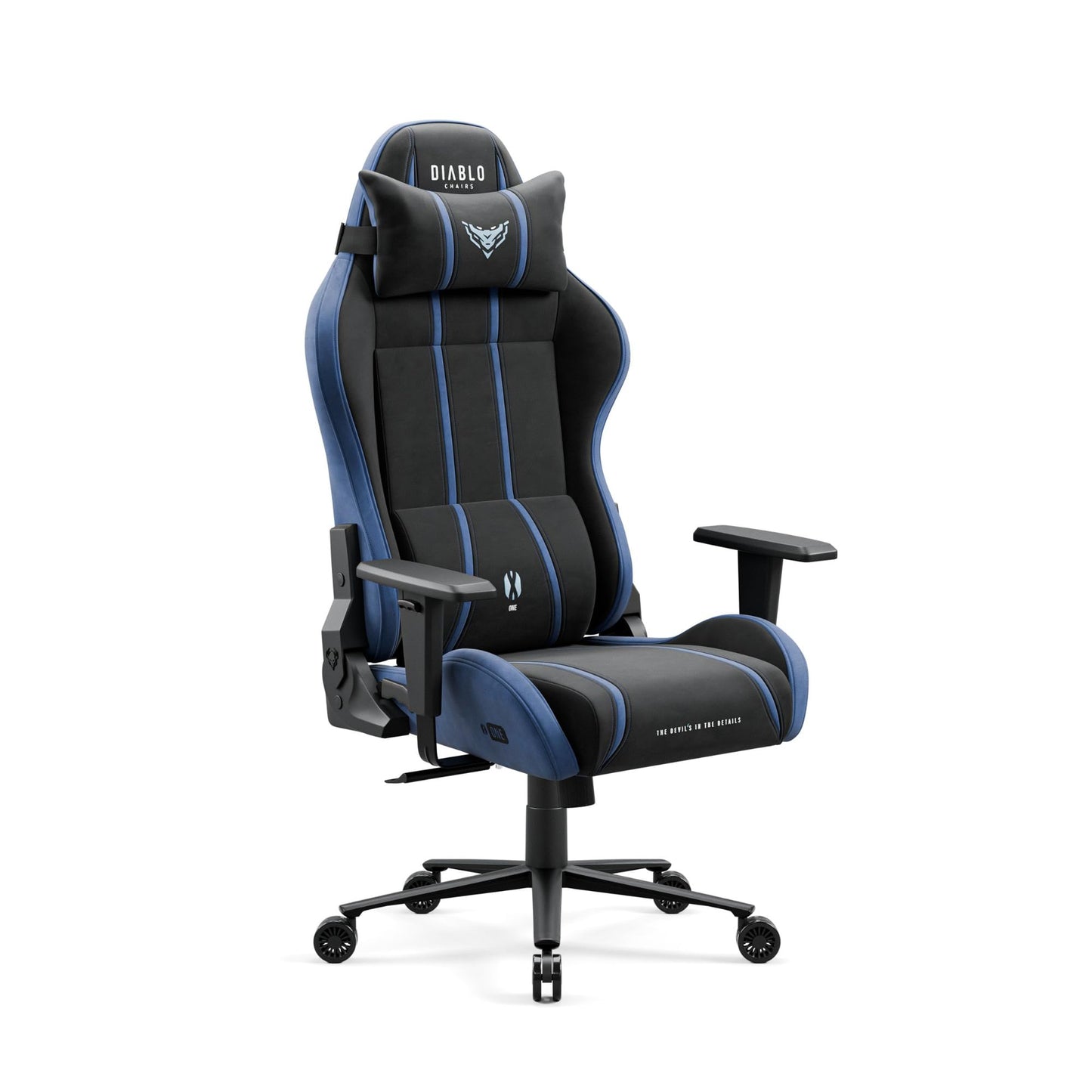 Diablo X-One 2.0 Gaming Stuhl Gamer Chair Bürostuhl Schreibtischstuhl Verstellbare Armlehnen Ergonomisches Design Nacken/-Lendenkissen Wippfunktion Aqua Blue Normal (L)