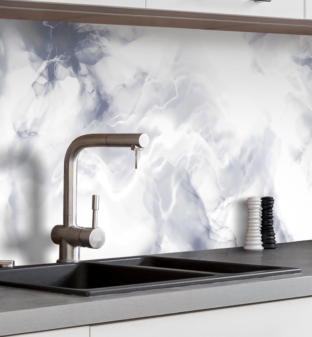 MyMaxxi Self-Adhesive Kitchen Splashback Film, Easy No-Drill Application, 0.4 mm Reinforced, Kitchen Splash Guard Adhesive Film, Wall Decoration, 220 x 60 cm (Height), Matte Finish, Natural Meadow,