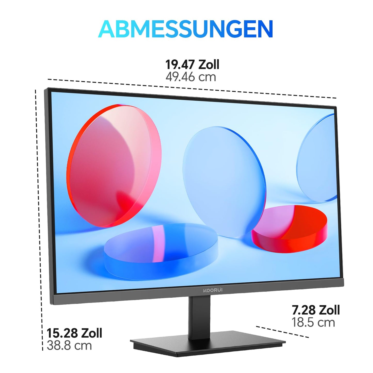 KOORUI E2711F 27 Inch Monitor, FHD 1920 x 1080 100Hz PC Monitor, Adaptive Sync HDMI 1.4, Eye Care Screen, -5° ~ 15° Tilt, VESA 100 x 100 mm