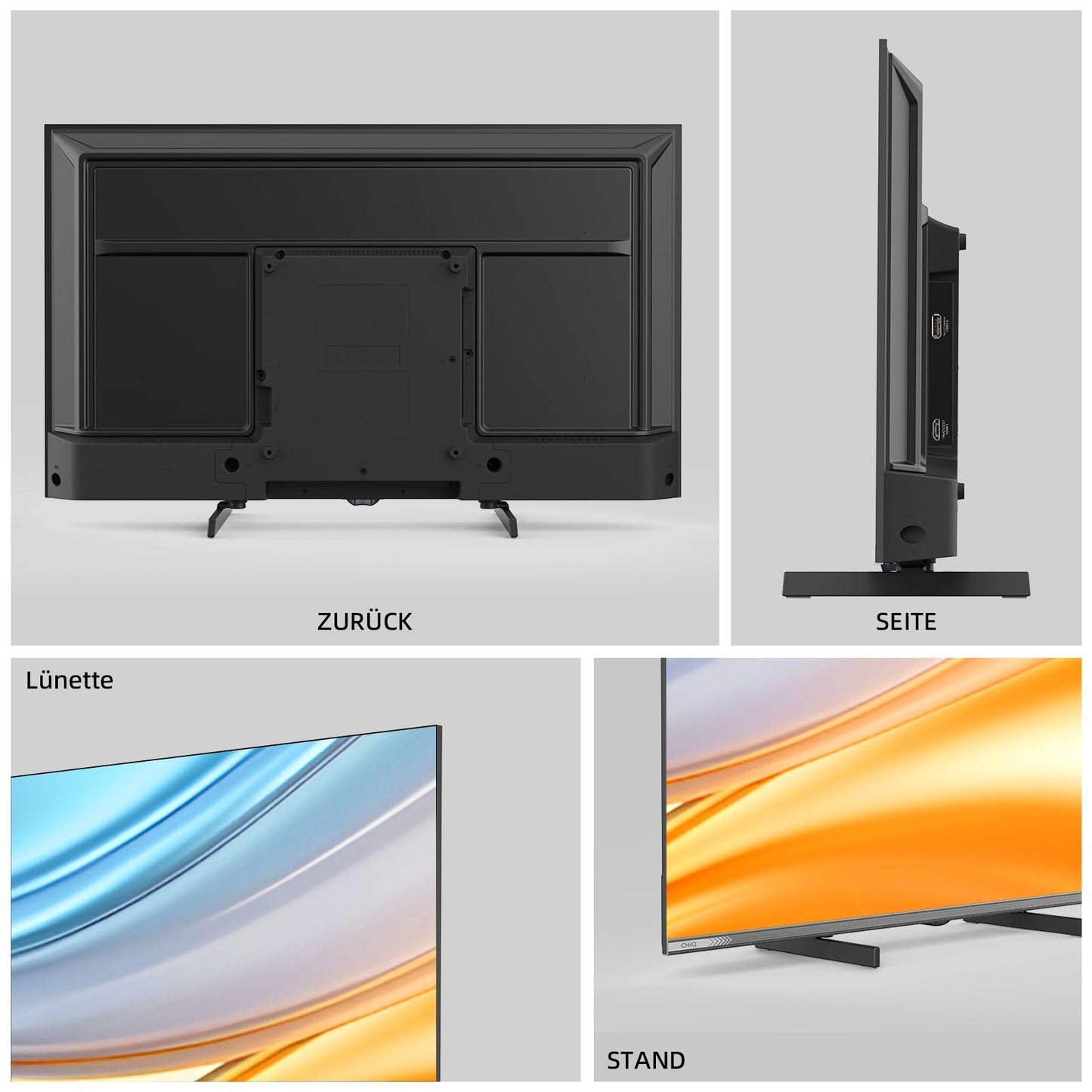 CHIQ L40FT 40 Zoll, Full HD, (100 cm) Smart Fernseher, HDR10, Dolby Audio & DBX-tv, Triple Tuner DVB-C/T2/S2, Integrierter Chromecast, Metall Randlos Design