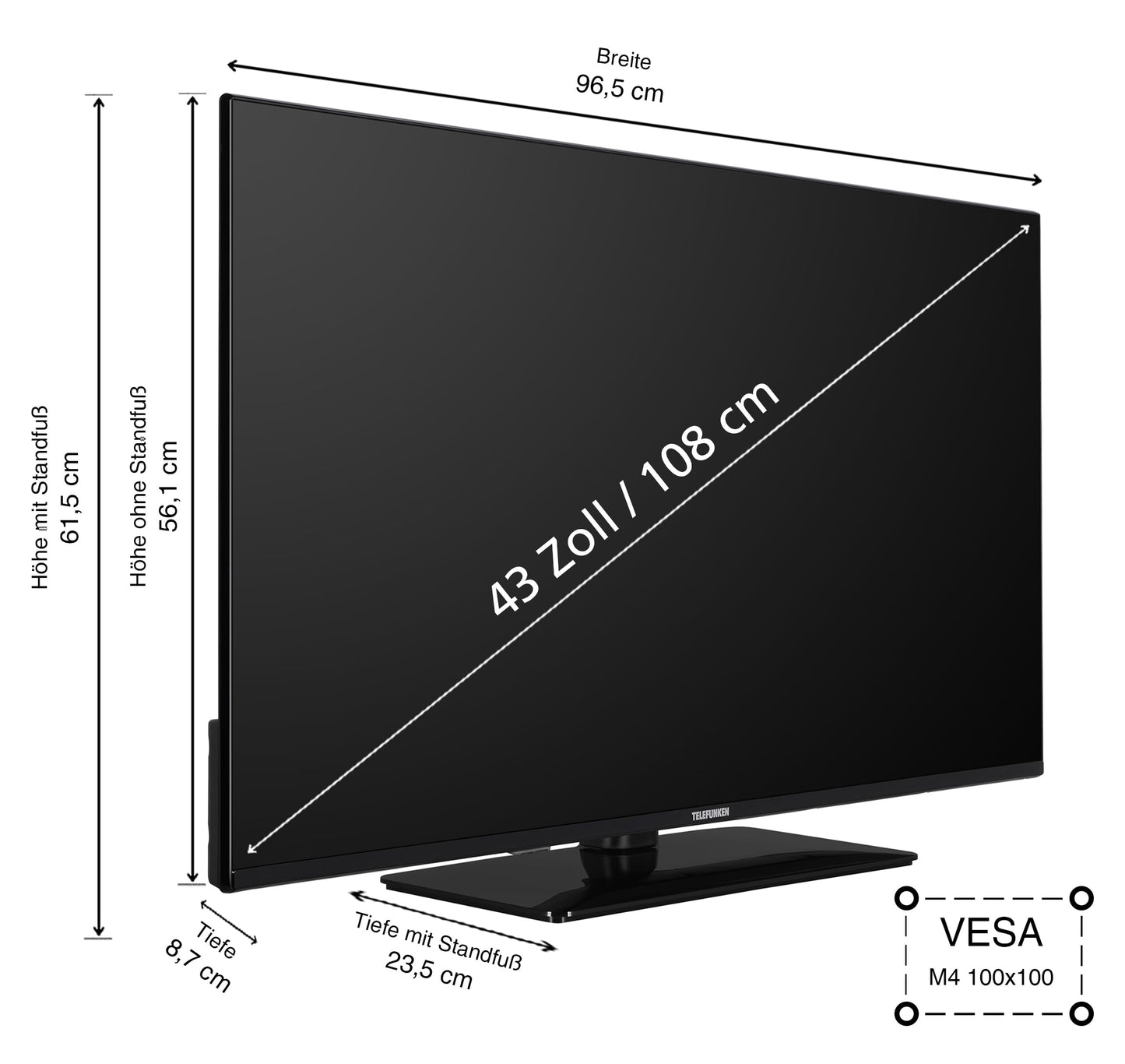 TELEFUNKEN QLED TV 32 Inch TV Full HD Android Smart TV (HDR, Triple Tuner, Bluetooth) QF32AN750S