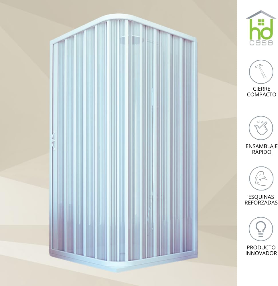 Paola Shower Cubicle 70 x 90 cm PVC Cabin with Side Opening Unique Folding Door Reducible Reversible White