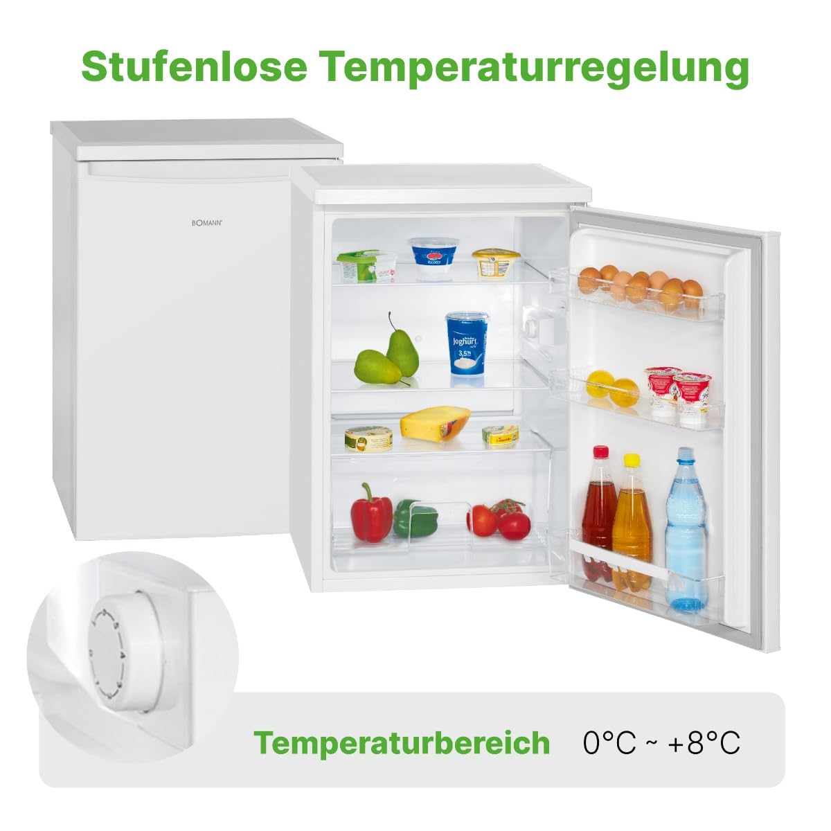 Bomann VS 2185 refrigerator / A ++ / 84.5 cm / 93 kWh / year / 137 L refrigerator / stepless temperature setting