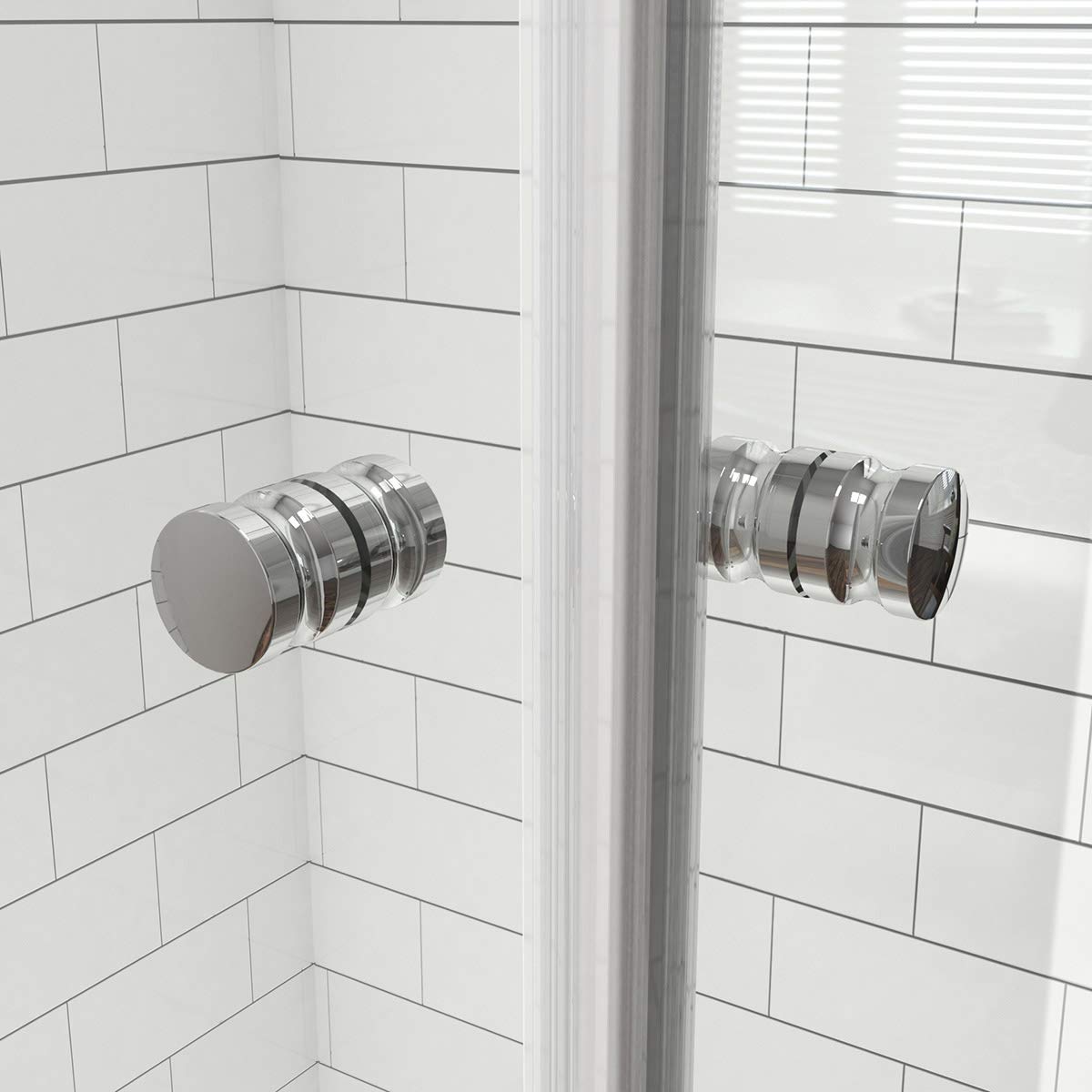 Heilmetz Duschkabine 80x90 cm Eckeinstieg Duschabtrennung Schiebetür Duschtür Nische Duschkabinen Glastür Schiebetür 5mm ESG Sicherheitsglas Doppel Schiebetür Duschtür - Höhe 185cm