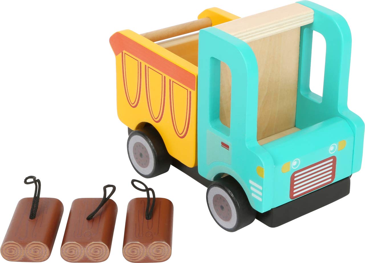 Small Foot 12007 Wooden Crane FSC 100% Certified with Construction Site Accessories 13 Pieces 360 Degree Rotation for Small Builders Toys Multi-Colour