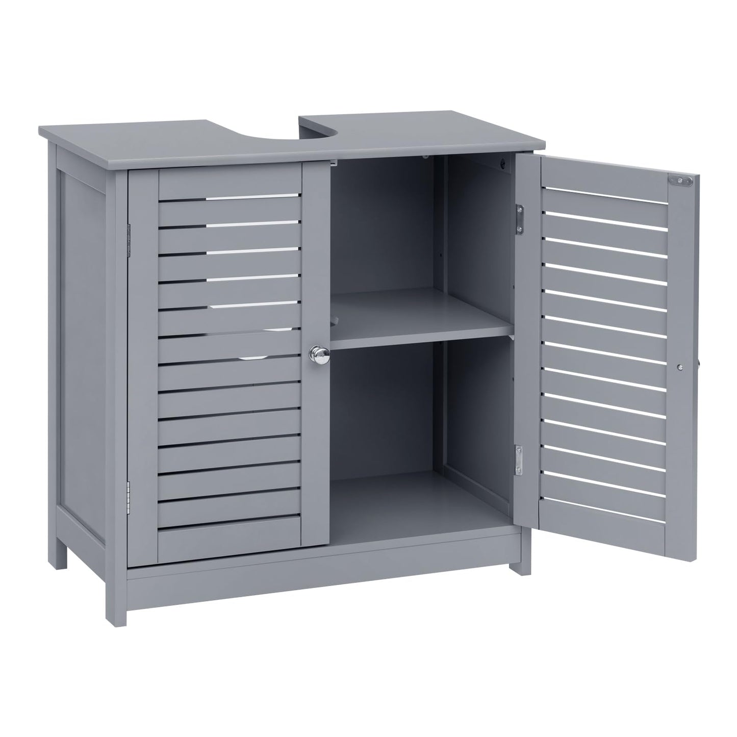 EUGAD Under Basin Vanity Unit Bathroom Cupboard with 2 Doors 60 x 30 x 60 cm, Bamboo