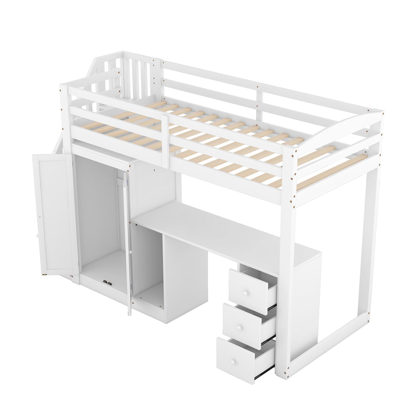 xixiworkshop Kinderbett 90x200cm Ausziehbett Bett mit Stauraum und USB-Steckdose/Mehreren Ablagefächern multifunktionales Jugendbett/Gästebett/Doppelbett mit Stauschrank Lattenrost,Ohne Matratze,Grau