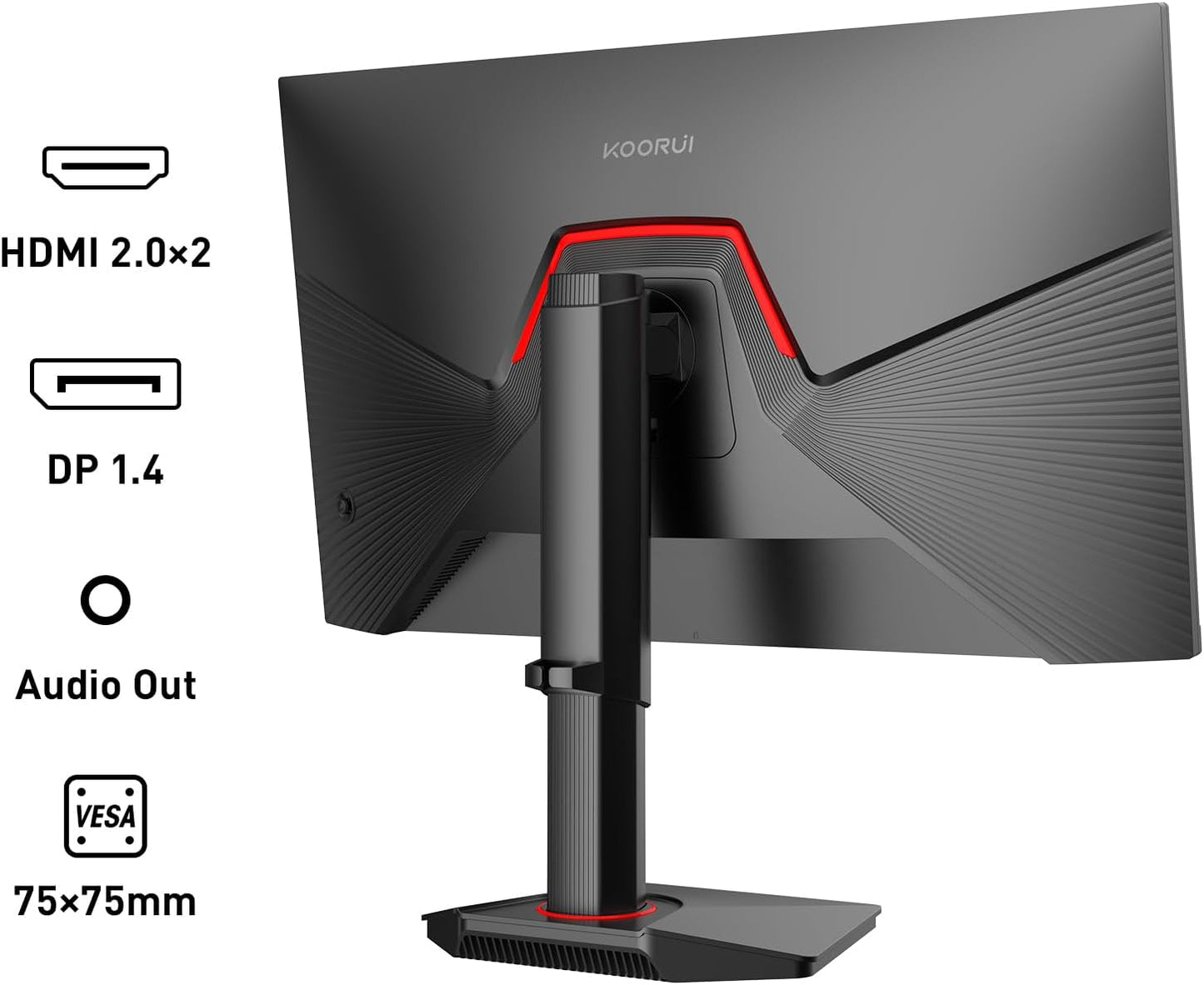 KOORUI Gaming Monitor 24 Inches, 200Hz PC Screen FHD 1920 x 1080 Fast IPS HDR400, Adaptive Sync 1ms, HDMI 2.0 & DP 1.4, VESA 75 x 75 mm-G2411P