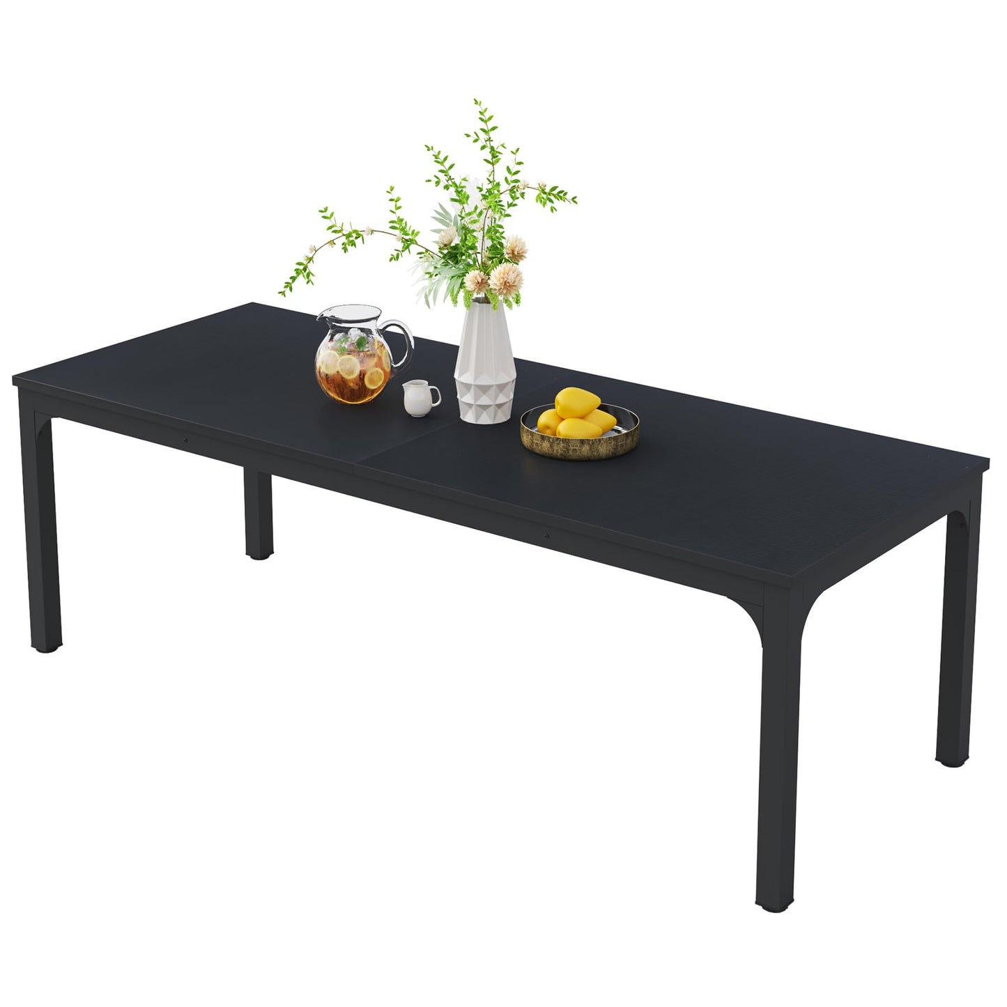 Tribesigns Dining Table, Industrial Kitchen Table for 4-6 People, 200 x 70 x 75 cm, Rectangular Dining Table for Dining Room, Kitchen, Living Room, with Heavy Duty Metal Legs, Oak