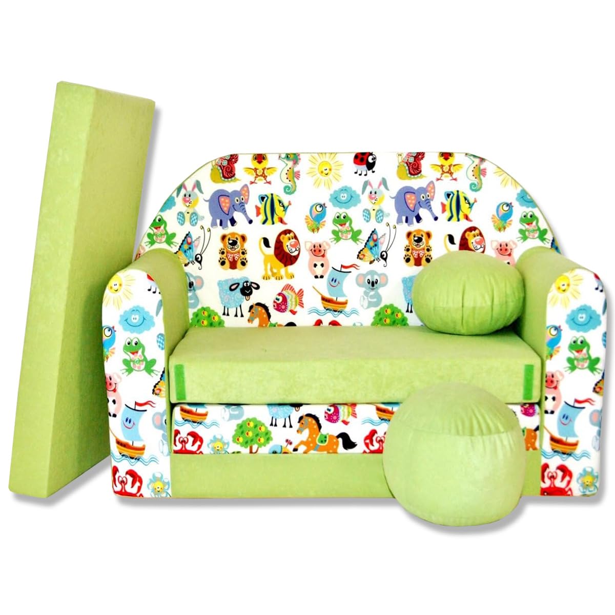 Children's Sofa with Sleep Function Foldable 3-in-1 Children's Sofa Play Sofa with Bed Function Girls Boys Bean Bag Mini Sofa Bed Children's Room Sleeping Chair (A39)