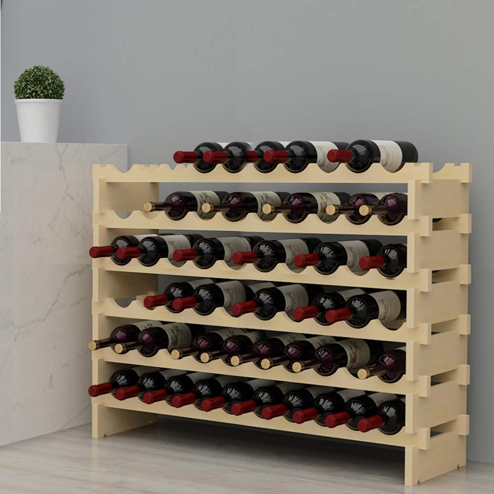 sogesfurniture Weinregal Flaschenregal mit 4 Ebenen für 32 Flaschen Wein Holzregal Weinhalter Weinständer Flaschenständer für Küche, Esszimmer, Bar, 90x30x54cm, BHEU-BY-WS4832M