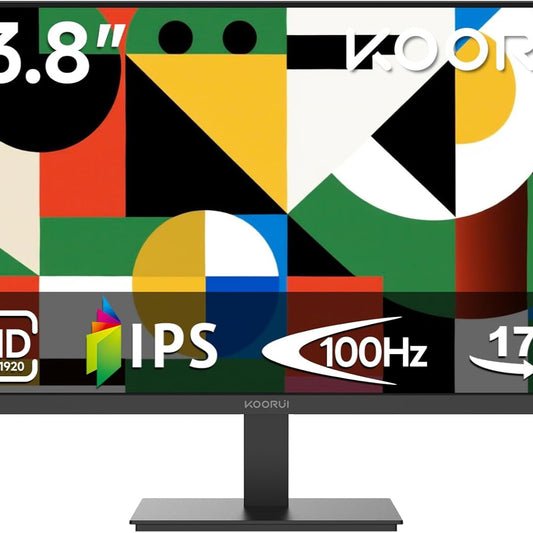 KOORUI E2411F 23.8 Inch Screen, Full HD Monitor 1920 x 1080, 100 Hz PC Monitor, IPS Eye Care, HDMI & VGA, VESA 100 x 100 mm