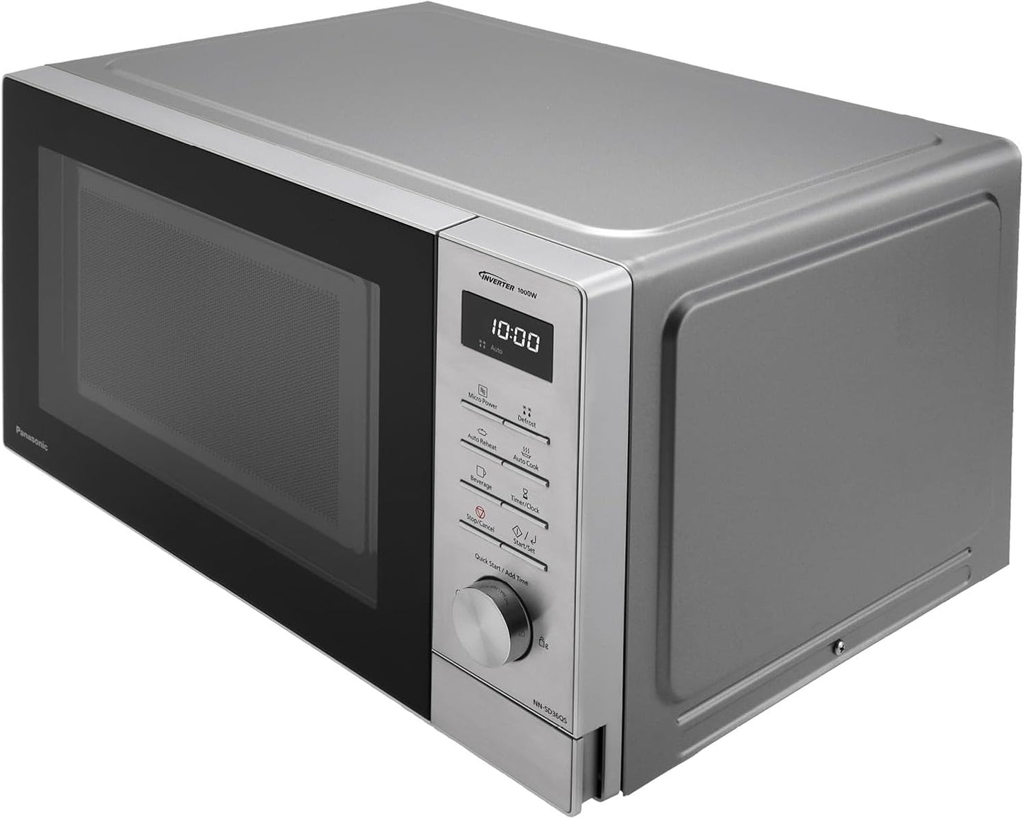 Panasonic NN-SD36QSEPG Solo Microwave 29L 1000W Auto Defrost 11 Automatic Programs Timer Silver