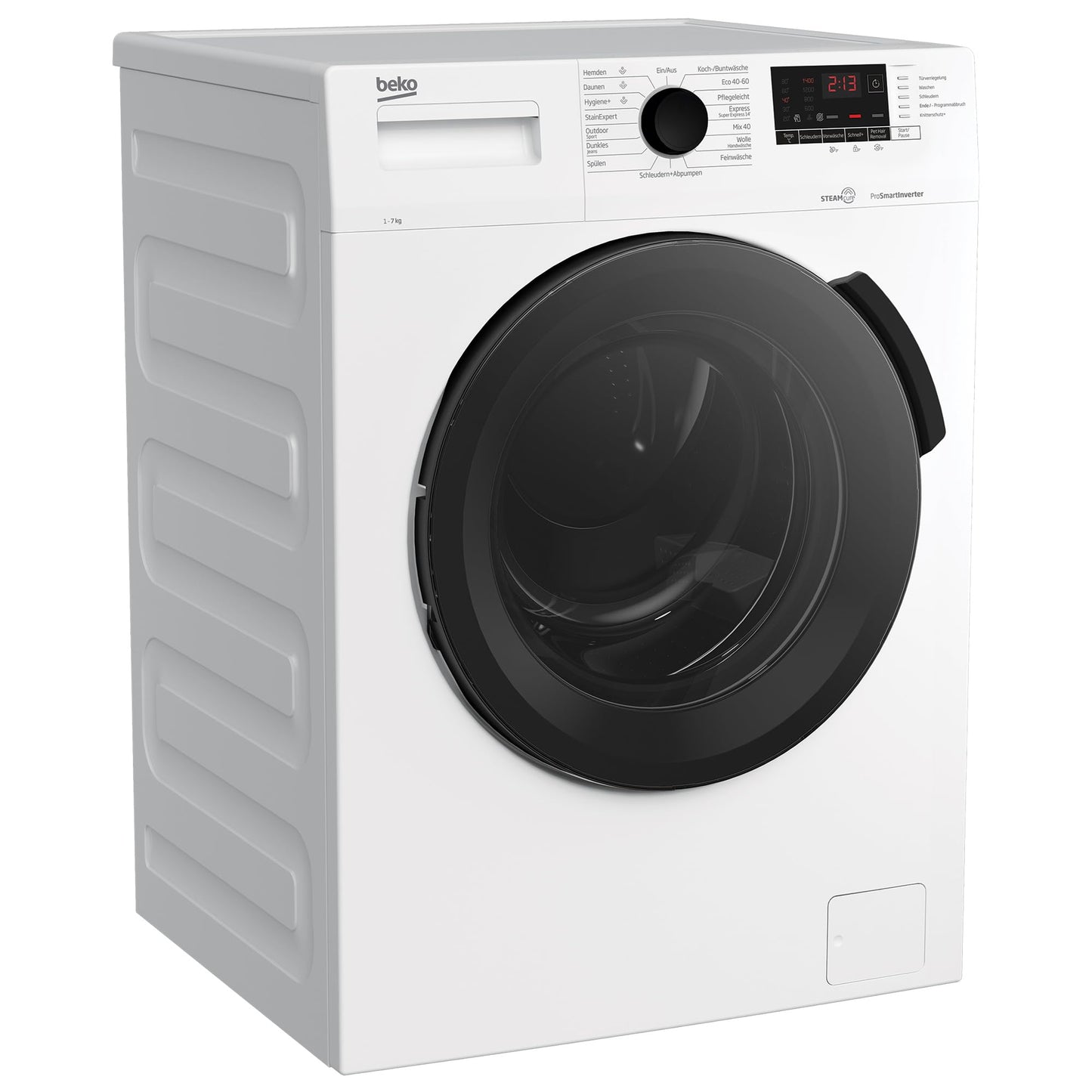 Beko BM3WFU3741R Waschvollautomat, Waschmaschine, 7 kg, EnergySpin, Schleuderwahl 1400 U/min, SteamCure Dampffunktion, allergikergeeignet, AquaWave Schontrommel, Weiß