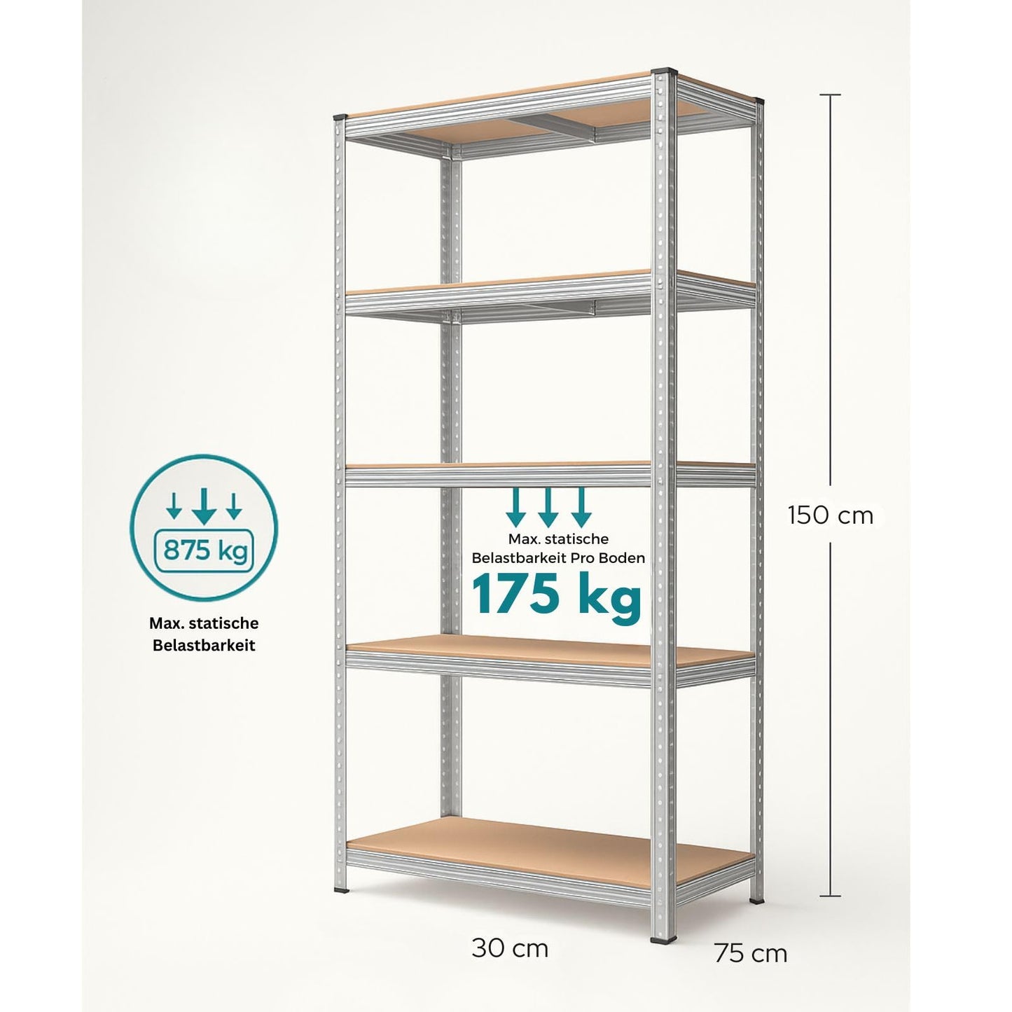 OfficeMarshal Double Pack Heavy Duty Shelves Black, 180 x 90 x 40 cm, Boltless Shelf, Storage Shelf, Standing Shelf, Plug-In System, Can be Assembled without Tools (Lakota)