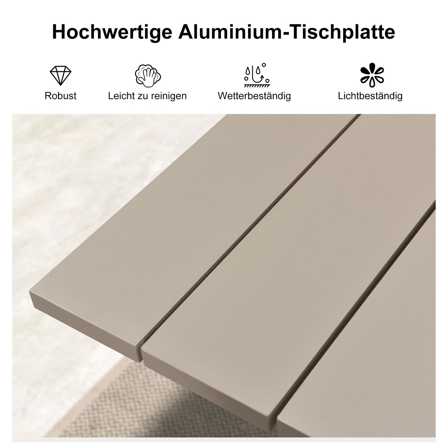 PURPLE LEAF 9-TLG Gartenmöbel Set,Aluminium Terrassenmöbel 8 Gartenstühle mit Tisch Balkonmöbel Essgruppe Gartengarnitur, Grau
