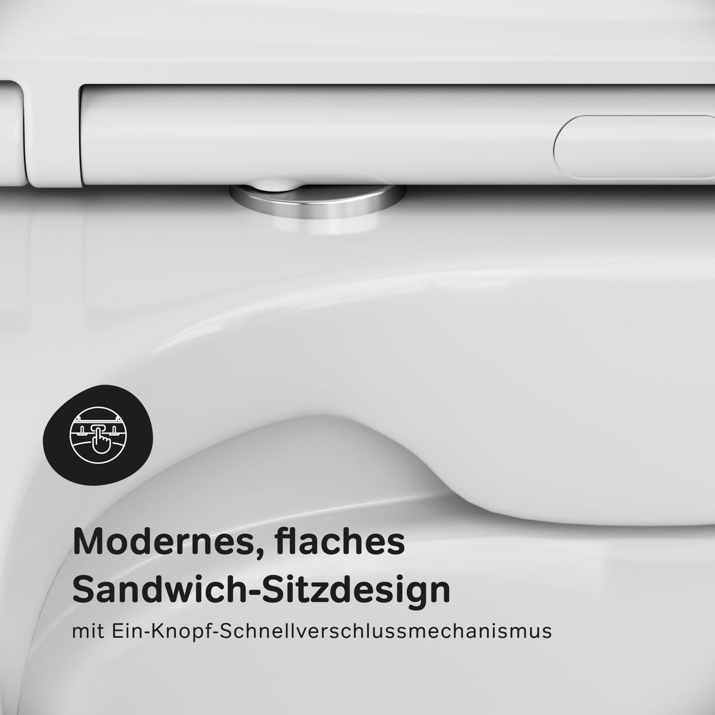AM.PM X-Joy S - Spülrandlos Hänge WC, Tiefspül Toilette FlashClean, Wand WC mit Toilettendeckel mit Absenkautomatik, Hänge Toilette aus Keramik, Weiß, 50 cm lang