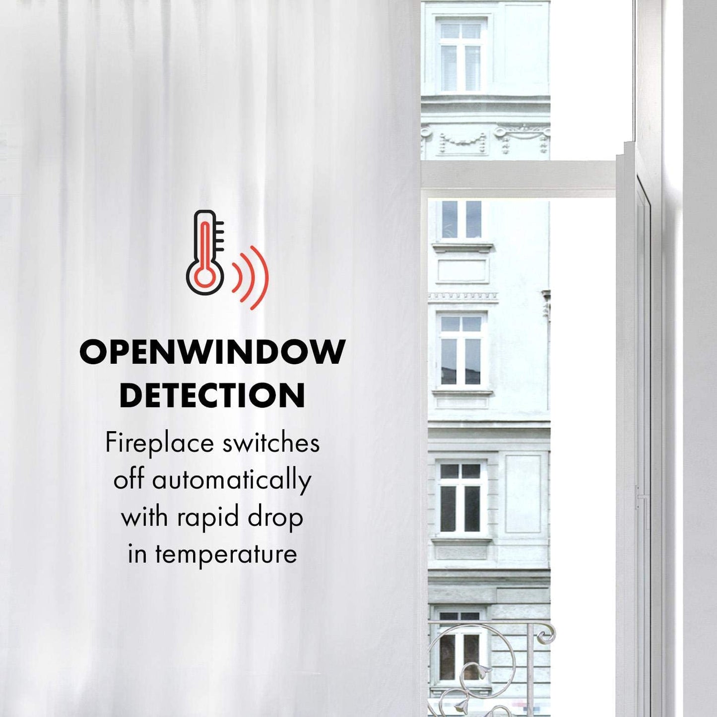 Klarstein Elektrokamin, Elektro Heizungen für Wohnzimmer & Innenräume, Elektrischer Kamin mit LED Flammen, mit Fernbedienung, Heizlüfter mit Timer, Einstellbarer Thermostat, Heizung 1900 W